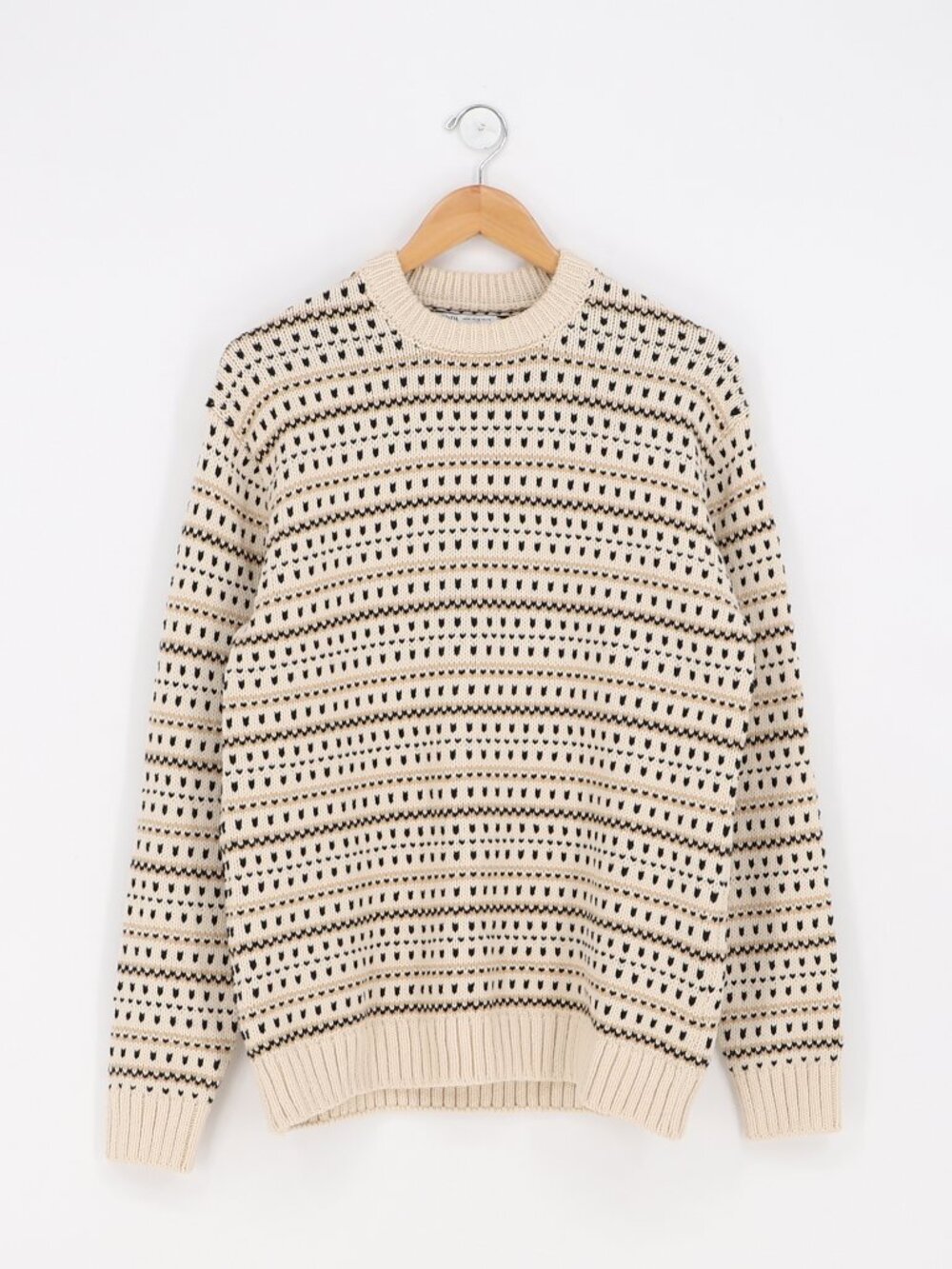 ZARA Men's Geometric Crewneck Long Sleeve Sweater Preppy Pullover Size M